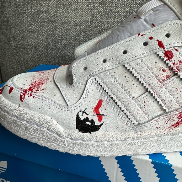 Adidas Originals X Hand Painted God Of War Shoes- US 9.5 & UK 9 - Picture 4 of 13